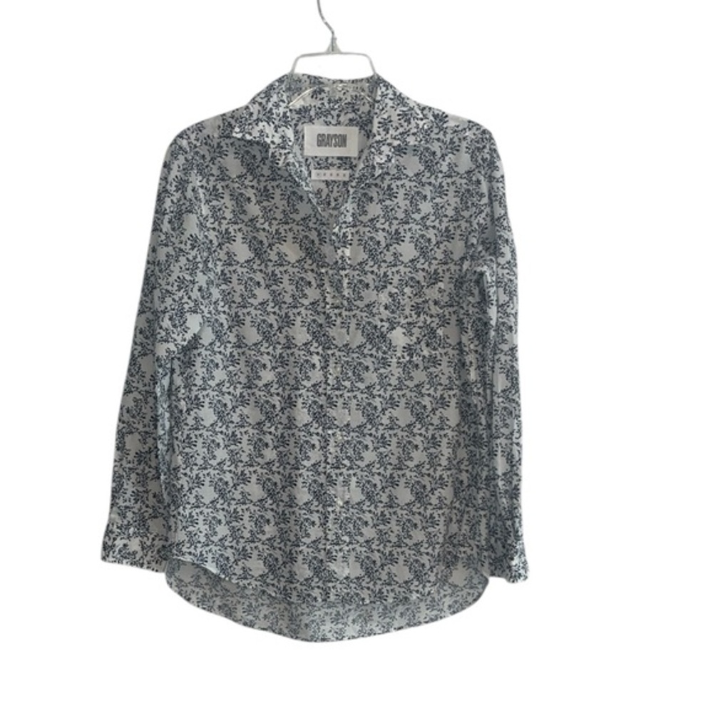 Anthropologie Grayson The Hero Blue Floral Size 1 XSmall